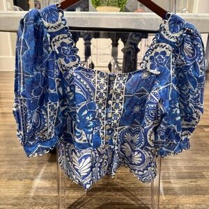 FARMRio Floral Blue Women's Top